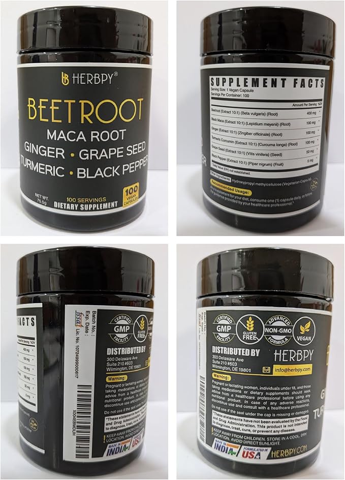 Herbpy Bundle 6in1 Beet Root Capsules &amp 6in1 Citrus Bergamot Supplement