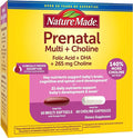 Nature Made Prenatal Vitamin Softgels + Choline Capsules Folic Acid + DHA + Choline 60 Prenatal Vitamins for Women 60 Choline Supplements Capsules 60 Day Supply