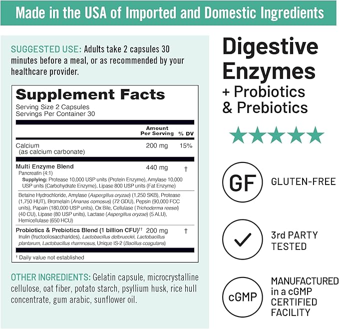NatureWise [1] Digestive Enzymes + Probiotics &amp Prebiotics - 60 Capsules[30-Day Supply] + [1] Liver Balance - Milk Thistle Dandelion Turmeric - 60 Capsules[30-Day Supply]