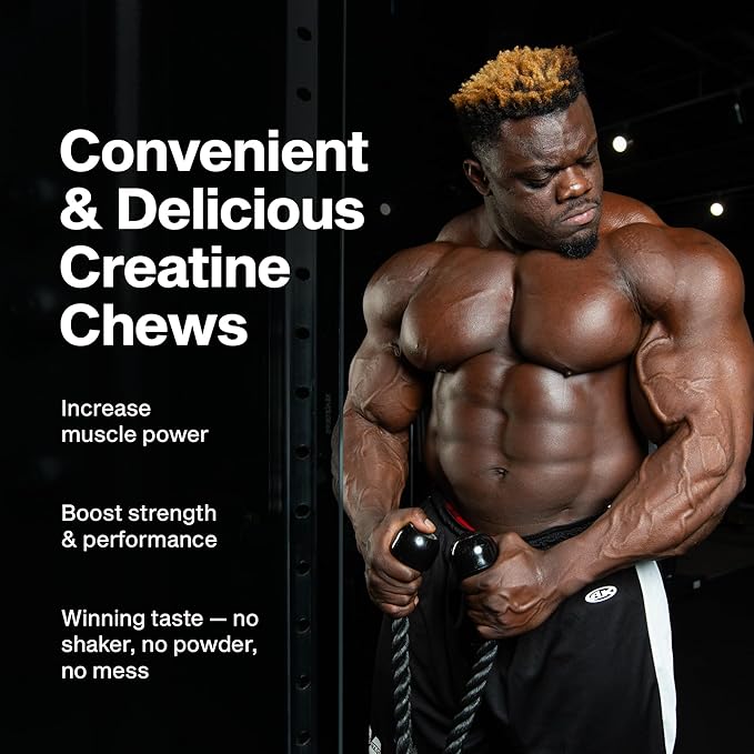 MuscleTech | Creatine Chews | Creapure Monohydrate Supplement for Muscle Recovery Muscle Builder &amp Energy Boost | Pre Workout Supplement for Men &amp Women | Citrus Birst | 90 chewable Tablets