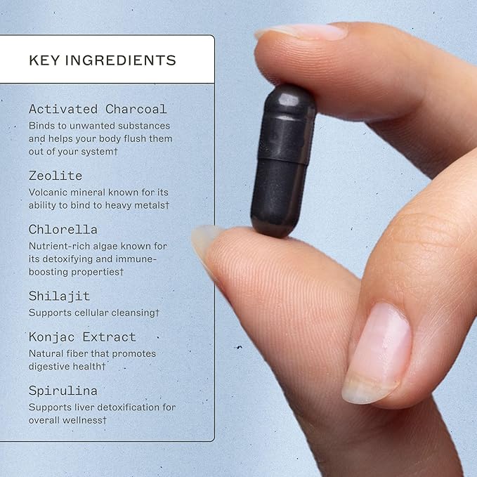 Coconut Charcoal Capsules from The Myers Way Protocol - Natural Activated Charcoal Gas Reliever &amp Support for Affects of Mold/Toxins - Dietary Supplement 60 Capsules 30 Servings - Dr. Amy Myers