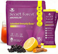Secret Forest ImmuniGlow 1000mg Vitamin C 1000mg Black Elderberry Probiotics Colostrum Turmeric &amp Zinc – Antioxidant &amp Recovery Formula Daily Immunity &amp Gut Support Drink Mix (15 Pac