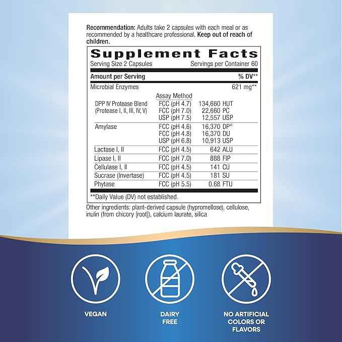 Enzymatic Therapy Gluten Defense Gluten &amp Casein Targeted Digestive Enyzmes 120 VCaps (Packaging May Vary) (Pack of 2)