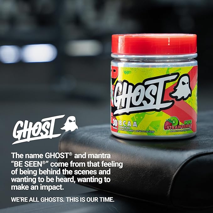 GHOST BCAA Powder Amino Acids Supplement Kiwi Strawberry - 30 Servings - Sugar-Free Intra Post &amp Pre Workout Amino Powder &amp Recovery Drink 7G BCAA