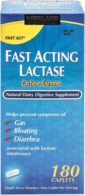 Fast Acting Lactase - Lactose Intolerance Relief Dairy Digestive Supplement for Gas and Bloating Prevention Single Serve Pouches 9000 FCC Units - 180 Caplets