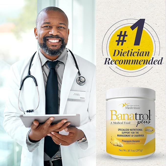 Medtrition Banatrol Natural Anti-Diarrheal with Prebiotics Relief for IBS and Recurring Diarrhea Clinically Supported Food Non-Constipating 28 Servings (Pineapple)