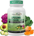 Liposomal Glutathione Supplement 500mg - Pure L Glutathione (GSH) Reduced - Active Form Made with Organic Whole Food Non GMO Phospholipid Complex - Antioxidant - 120 Count
