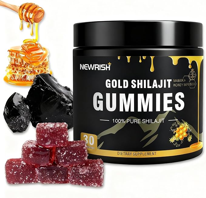 Shilajit Gummies l Manuka Honey | Himalayan shilajit |No Added Sugar I Ashwagandha Gokshura| Fulvic Acid &amp 85+ Trace Minerals I for Men Women I Non-GMO I 100% Natural &amp Organic I 30 Gummy