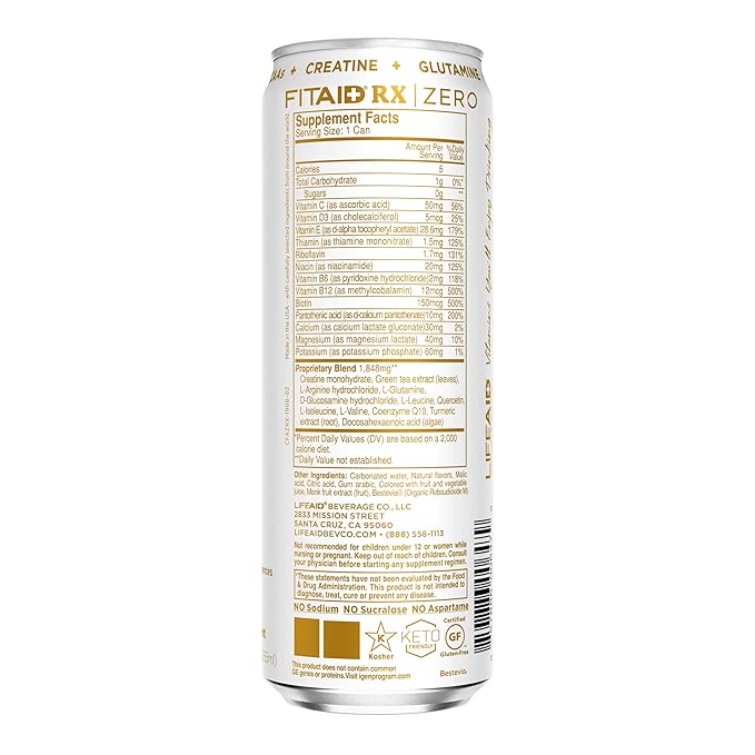 FITAID Post-Workout Recovery Drink Variety Sampler Pack No Artificial Flavors or Sweeteners 100% Clean Vegan Gluten-Free Keto-Friendly Paleo Friendly 4 Flavors (Pack of 12)