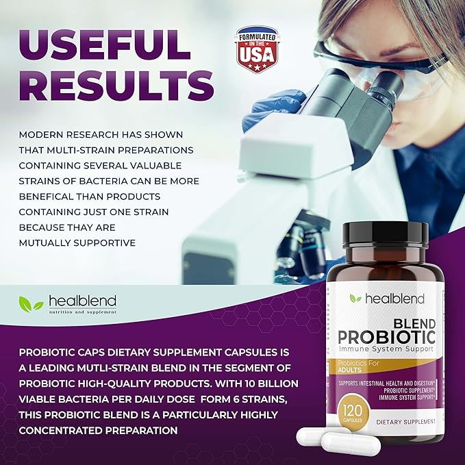 Advanced Probiotic Caps Dietary Supplement Capsules and Probiotic Caps Dietary Supplement Capsules - Probiotics for Women and for Men Digestive Health