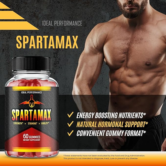 Spartamax Gummies Official Spartamax Supplement Gummy for Men - Maximum Strength All Natural Formula for Energy Stamina &amp Performance Advanced Formula Spar Tamax Support Reviews (2 Pack)
