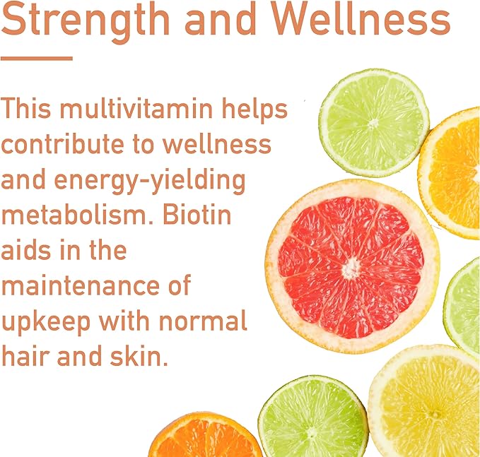 Effervescent Multivitamins + Biotin for Wellness and Vitality Dietary Supplement with Vitamins C E B1 B2 B6 B12 A and D3 6-Pack 120 Tablets