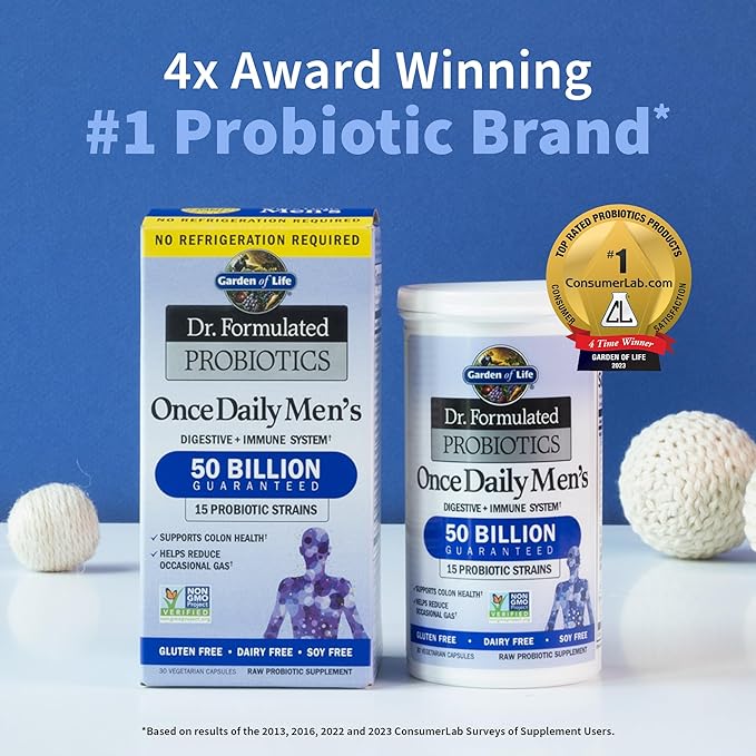 Garden of Life Dr. Formulated Probiotics Platinum Restore 200 Billion &amp Probiotics for Men 50 Billion CFU