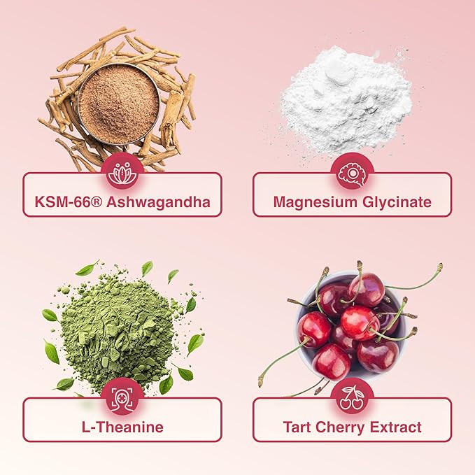 Calm and Ready Powder Drink Mix with Magnesium Glycinate Ashwagandha KSM 66 L Theanine and Tart Cherry Relaxation Support Supplement Strawberry Pina Colada 20 Travel Packets