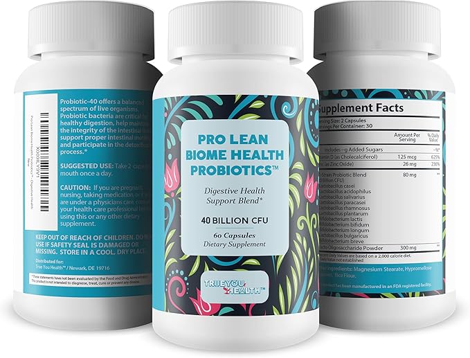 Pro Lean Biome Health Probiotics - Digestive Health &amp Immune Support - Improve Gut Microbiome for Overall Health &amp Improved Energy - Probiotic &amp Prebiotic Blend - Health Starts in The Gut