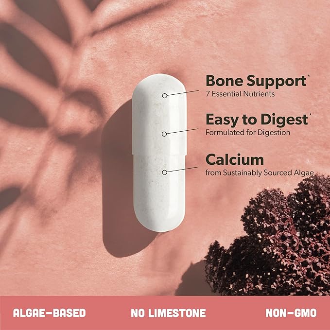 Vegan Omega 3 180 Softgels &amp Algae Calcium Bundle - Plant Based DHA &amp EPA Fatty Acids Calcium Supplement from Red Algae with Vitamin K2 &amp D3 Magnesium Zinc Boron Mineral Complex