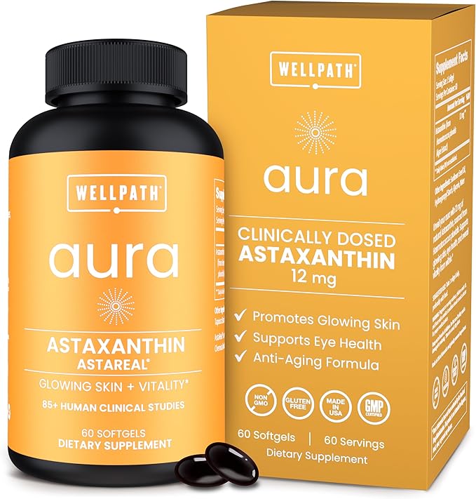 WellPath Astaxanthin 12mg – Natural Astaxanthin Supplements from Microalgae and Beet Root Gummies (Sugar Free - Blueberry Flavor) 1500 mg