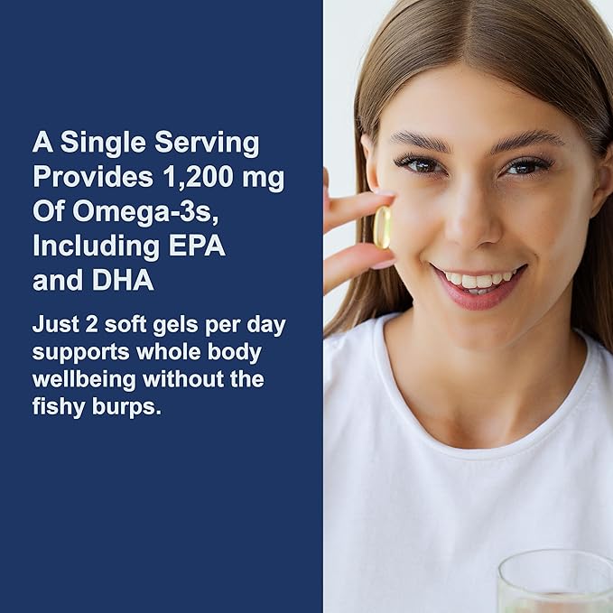 Carlson - Super Omega-3 Gems 1200 mg Omega-3 Fatty Acids with EPA and DHA Wild-Caught Norwegian Supplement Sustainably Sourced Fish Oil Capsules Omega 3 Supplements 100+30 Softgels