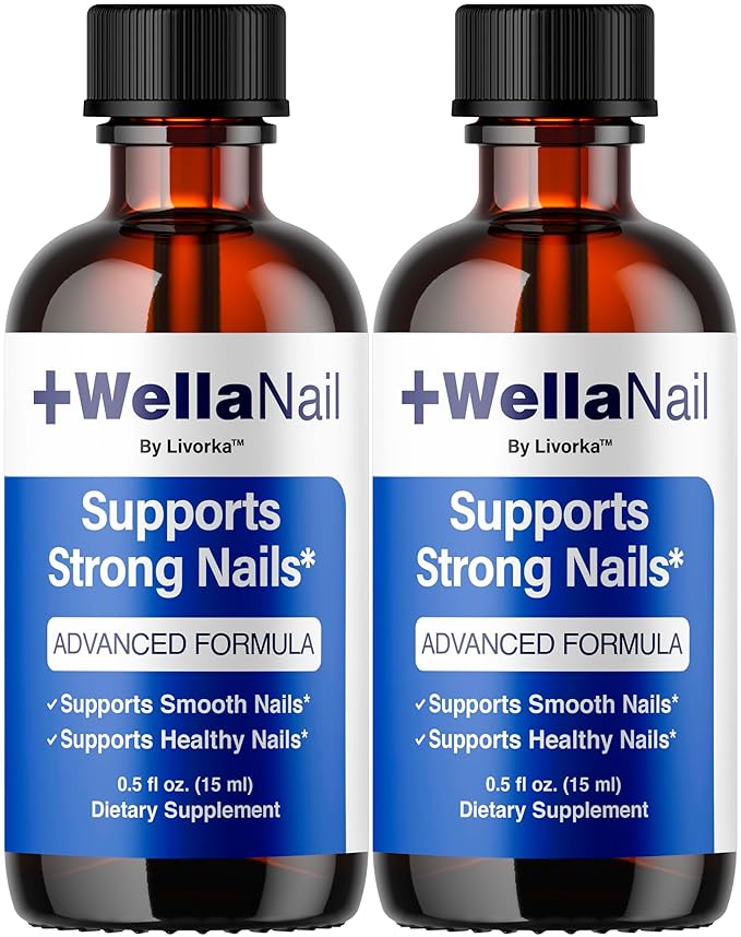 (2 Pack) WellaNail Drops - Official Wella Nail Advanced Liquid Drop Supplement - Maximum Strength All Natural WellaNail Premium Support for Overall Health &amp Wellness Reviews 2 Bottles for 2 Mont