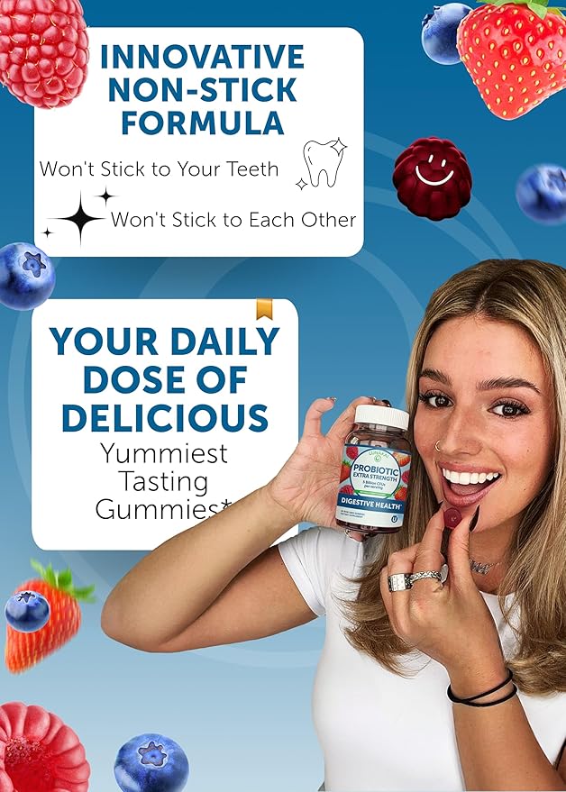 Lunakai USA Made Probiotic Gummies - 5 Billion CFUs Vegan Non-GMO Gluten-Free - Digestive &amp Immune Support for Women &amp Men - 3 Pack
