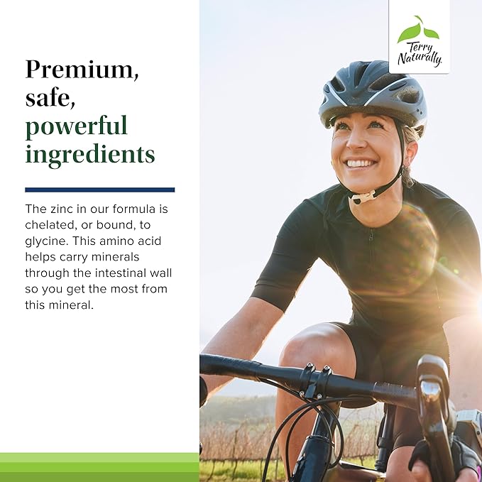 Terry Naturally Zinc Plus Selenium -Immune &amp Respiratory Health Supplement -Mineral Supplement with Zinc Bisglycinate Chelate -Formula with Selenium for Cellular Health Support - 60 Capsules (2-Pa