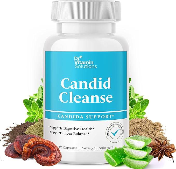 DR VITAMIN SOLUTIONS Thermogenic Fat Burner Brazilian Lean 60 Capsules and Dr. Vitamin Candida Cleanse Supplement for Men &amp Women 30 Capsules