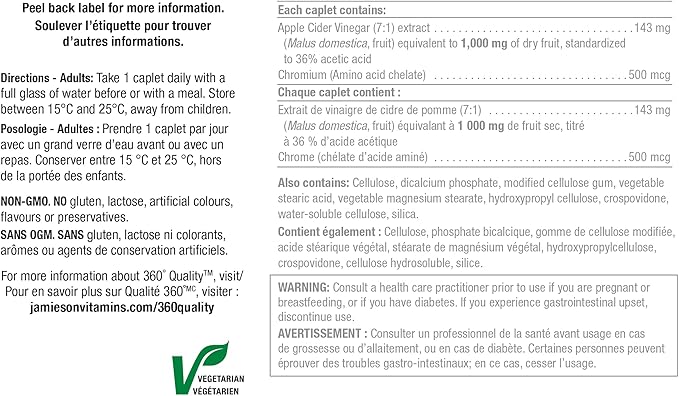 Jamieson Apple Cider Vinegar &amp Chromium 120 caplets