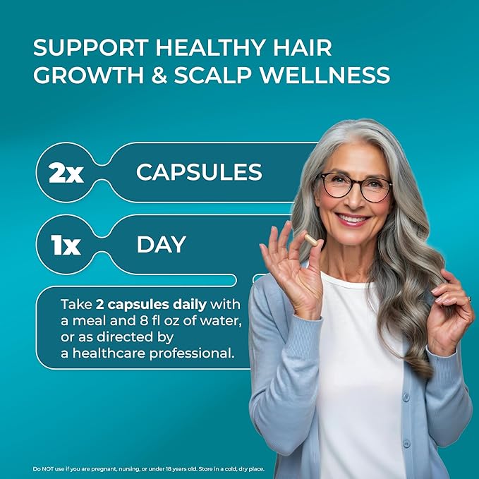 PUREHEALTH RESEARCH ReGrow - Hair Growth Vitamins - Hair Supplement for Scalp &amp Thickness Support - with Saw Palmetto Biotin Hydrolized Bovine Collagen Hydrolized Keratin &amp More - 60 Capsul