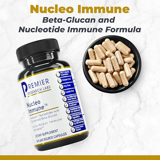 Premier Research Labs Nucleo Immune - Beta Glucan Supplements Beta Glucans Phytochemicals Prickly Pear Fiber Immune Support - 90 Capsules