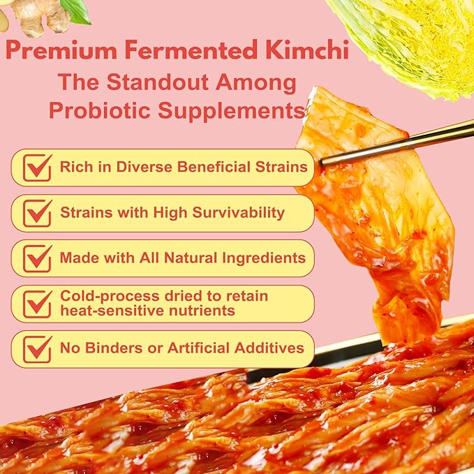 Kimchi Supplement Kimchi Capsules Alternative (Powder Form) Probiotics &amp Enzymes Supports Gut &amp Digestive Taste Well One Fermented Superfood for Antioxidant Support 170g