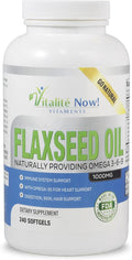 Upsize Best Organic Flaxseed Oil Softgels - 1000mg Premium Virgin Cold Pressed from Flax Seeds - Hair Skin &amp Nails Support - Omega 3-6-9 Supplement - 240 Count - More Than 8 Month Supply!