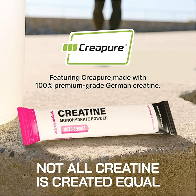 Creatine Monohydrate Powder – Creapure® German-Sourced Mixed Berry Flavour 30 Stick Creatine Packs 5000mg Each | No Sugar No Fillers Gluten-Free