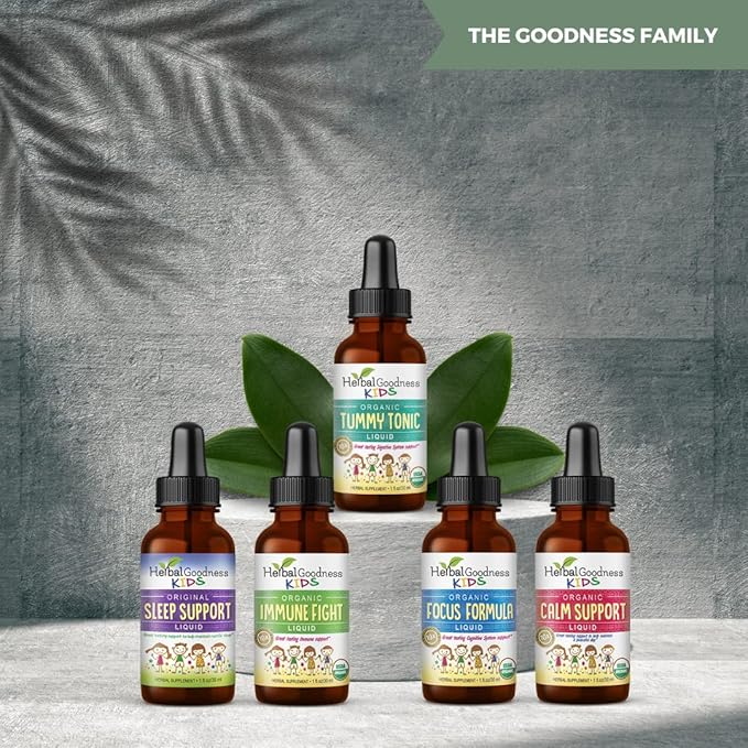 Kids Calm Support Liquid Extract 1oz with Magnesium Glycinate Magnesium Citrate Multivitamin - Magnesium for Kids - 1oz Bottle 1 Unit - Herbal Goodness
