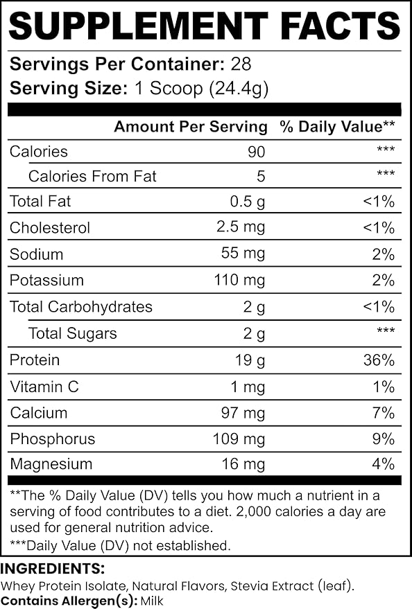 Veluna VA Pure3 Whey Protein Isolate Powder |24.1oz (683g)