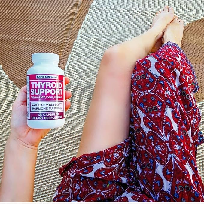 Thyroid Support Supplement with Iodine |120 Capsules to Help Body Mass &amp Improve Energy Cardiovascular Energy &amp Focus Formula | 14 Natural Vitamins