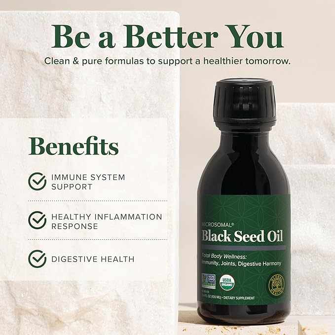 Global Healing Black Seed Oil Organic Cold Pressed - Unrefined Black Cumin Seed - 100% Pure Nigella Sativa Oil - Premium Liquid in Glass Bottle for Skin Hair and Immunity