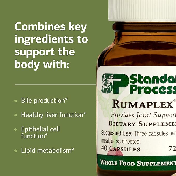 Standard Process Rumaplex - Healthy Liver Support Supplement - Body Health Supplement with Vitamin A &amp Niacin - Aid Liver Health &amp Bile Production - 40 Capsules