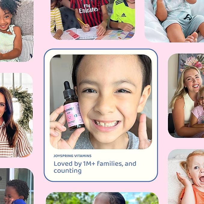 JoySpring Calmify Magnesium Glycinate for Kids | Liquid Magnesium with L-Theanine Supplement | Chamomile Extract &amp Passion Flower Extract | Sugar-Free Calm Drops | 1 fl oz (30 Servings) (Pack of 2