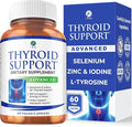 1 Body Thyroid Support Supplement for Women and Men Selenium with Iodine Zinc B12 Ashwagandha and L-Tyrosine Supports Hormone Health Energy and Metabolism 30 Day Supply