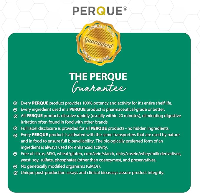 PERQUE Energized Double Zinc Guard 100 Tabs – Dual-Form Zinc Supplement with Picolinate &amp Citrate – Supports Immune Skin &amp Cellular Health – High-Absorption Non-GMO Gluten-Free Formula – 10