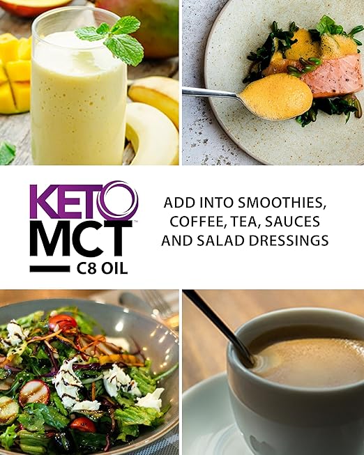 LifeSense C8 MCT Oil Keto-Friendly Sourced from Coconut Oil Clinically Proven to Increase Ketone Production Optimal Fuel for the Brain and Body Made in USA by PhD Nutrition 32 oz