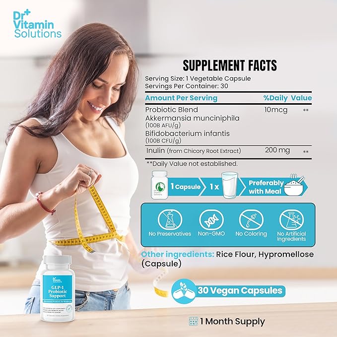 DR VITAMIN SOLUTIONS Thermogenic Fat Burner and GLP-1 Probiotic Appetite Suppressant 90 Capsules