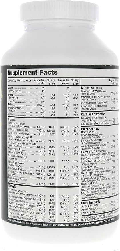 Nutriex Sport Comprehensive Multivitamin Supplement with Glucosamine &amp Chondroitin 270 Capsules