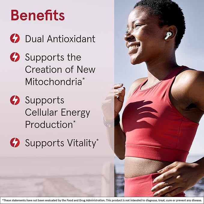 Jarrow Formulas® QH-Absorb® + PQQ Dietary Supplement Antioxidant Support for Mitochondrial Biogenesis Cellular Energy Production and Cardiovascular Health 60 Softgels 60 Day Supply