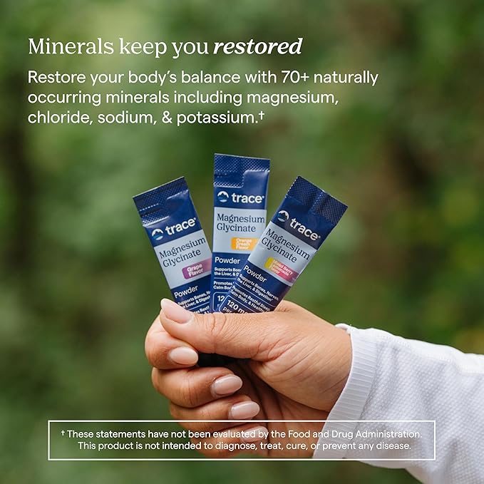 Trace Minerals Magnesium Glycinate - Bedtime Magnesium Supplement for Sleep Support - Nervous System &amp Healthy Mindset Support - Travel-Friendly Stick Packs - Orange Dream Flavor - 30 Servings