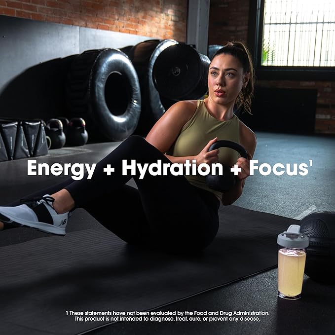 Optimum Nutrition Amino Energy Powder Plus Focus with BCAA Electrolytes and Caffeine Tropical Lemonade 30 Servings (Packaging May Vary)