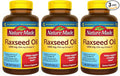Nature Made Organic Flaxseed Oil 1400 Mg 700Mg Omega 3 100 Liquid Softgels 3 Pack