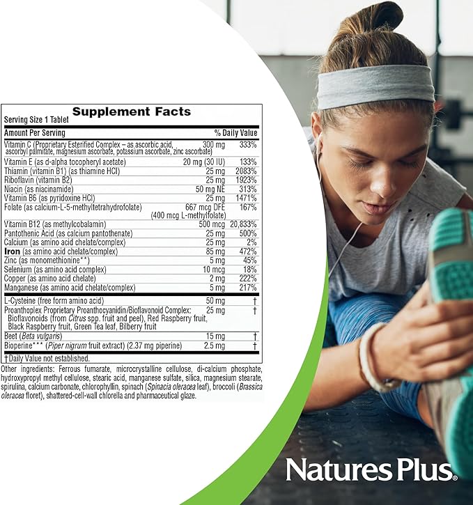 NaturesPlus Hema-Plex Iron - 30 Slow-Release Tablets Pack of 6 - Total Blood Health - 85 mg Chelated Iron - with Vitamin C &amp Bioflavonoids - Non GMO Vegetarian &amp Gluten Free - 180 Total Serv