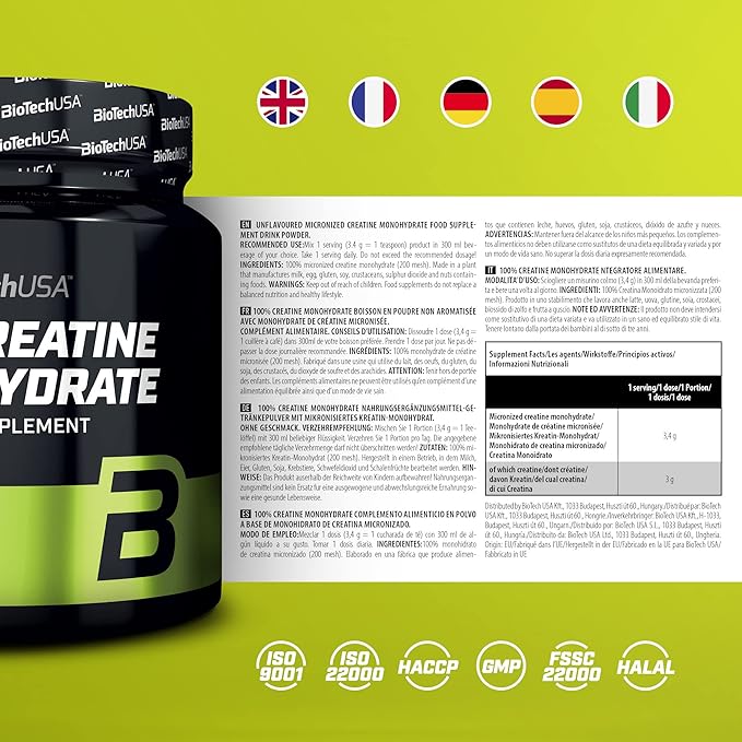 100% Creatine Monohydrate - 0.661 lbs (Pot) - Biotech