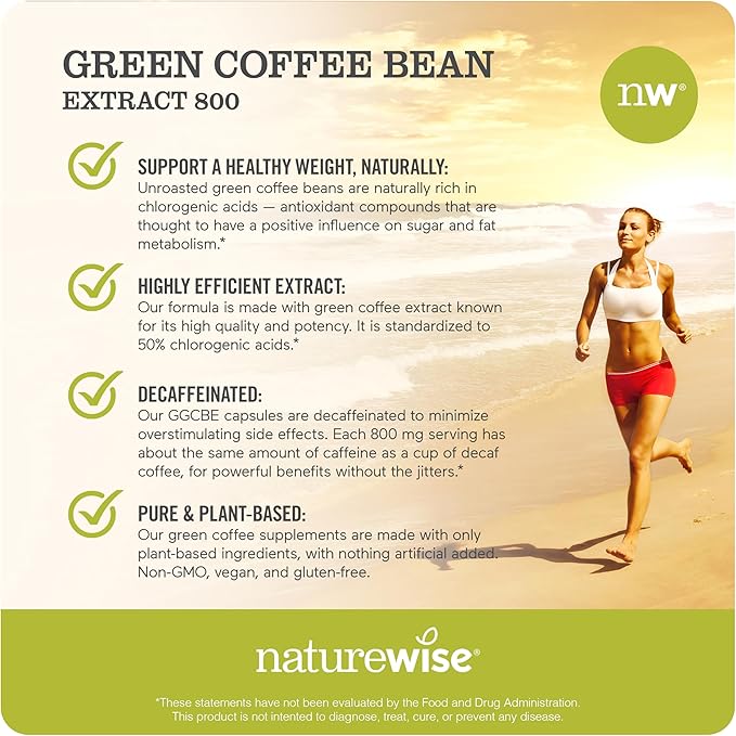 NatureWise [1] Green Coffee Bean Extract - Vegan Non-GMO - 60 Capsules[30-Day Supply] + (Pack of 2) Magnesium Glycinate 625mg - Chelated Magnesium - 30 Capsules[30-Day Supply]